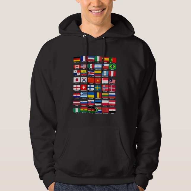 Veste À Capuche Drapeaux Des Pays Du Monde - International (Devant)