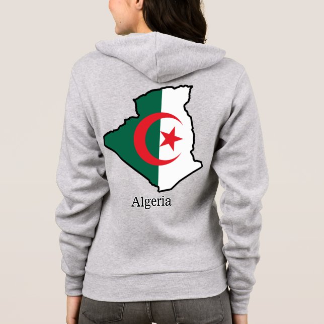 Veste À Capuche Drapeaux et pays Algérie (Dos)