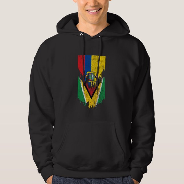 Veste À Capuche Drapeaux guyanais équatoriens arrachés Equateur Gu (Devant)