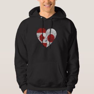 Veste À Capuche Drapeaux Japonais Canadiens Cœur Canada Japon Raci