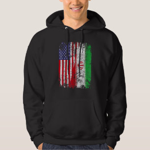 Veste À Capuche DRAPS IRANIEN Drapeau à moitié américain DRAPEAU I