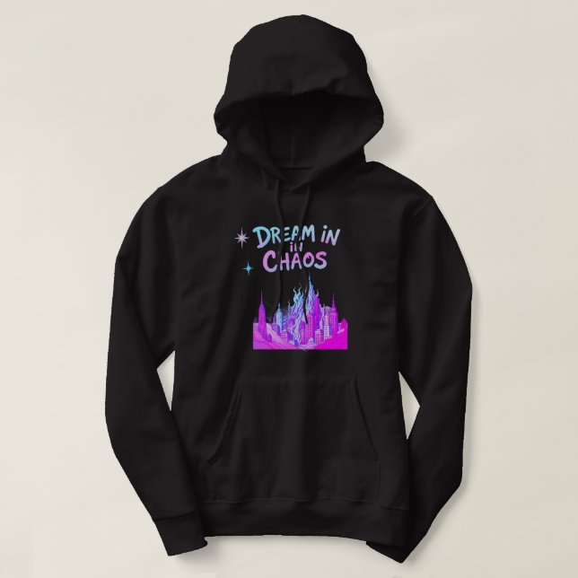 Veste À Capuche Dream in Chaos – Surreal Cityscape Hoodie (Design devant)