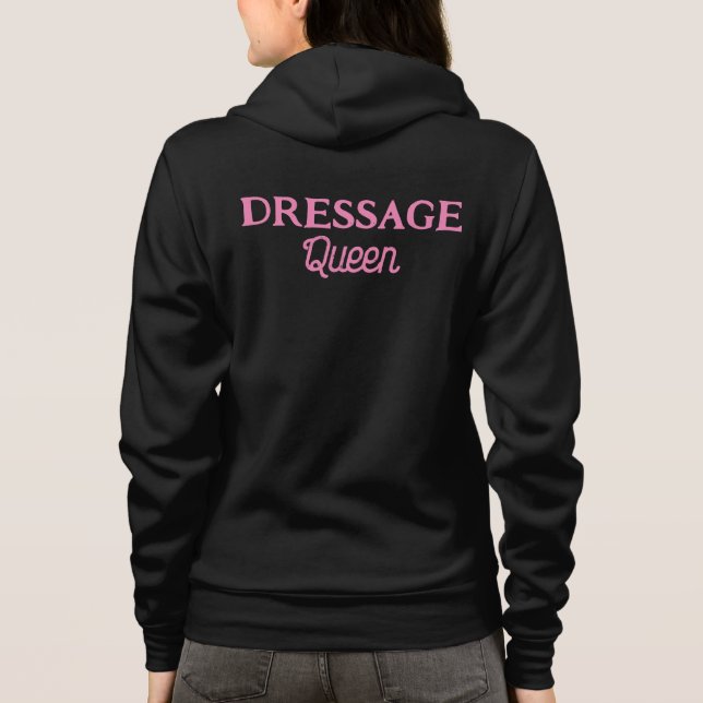 Veste À Capuche Dressage Queen mignon rose rétro Script équestre (Dos)
