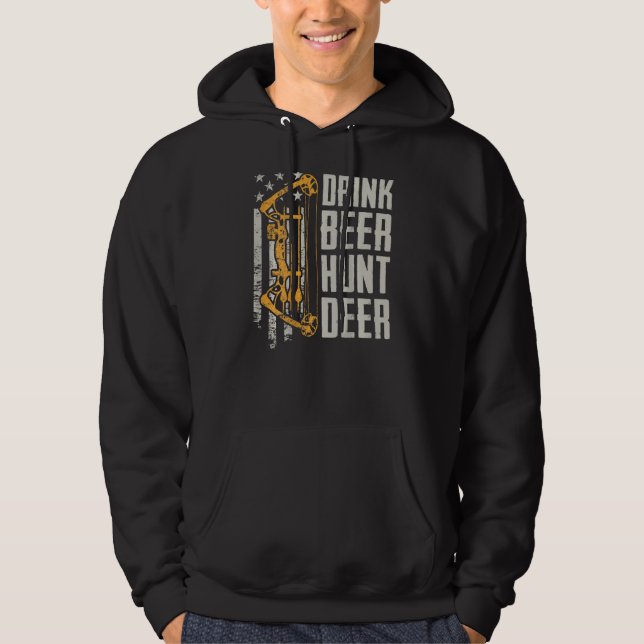 Veste À Capuche Drink Beer Hunt Deer Bow Chasse Boisson Archer (Devant)