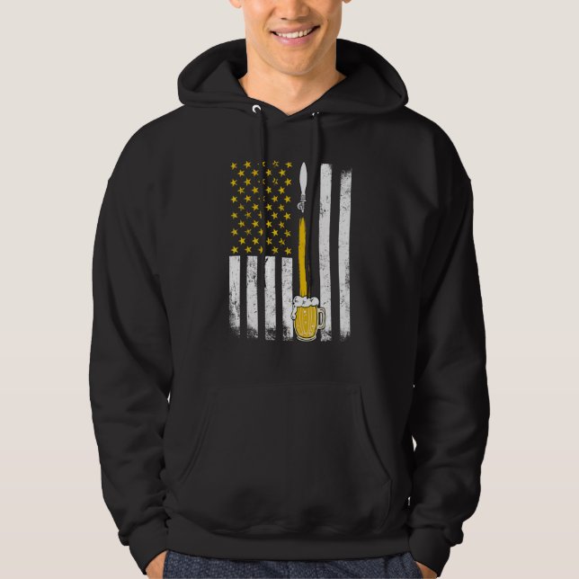 Veste À Capuche Drinkers 365 Craft Beer American Flag USA (Devant)