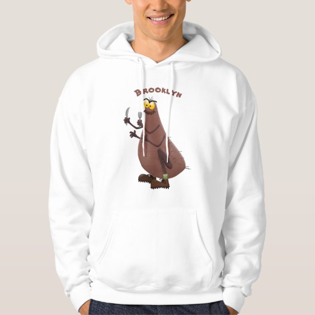 Veste À Capuche Drôle affamé pulette affamée dessin animé (Devant)