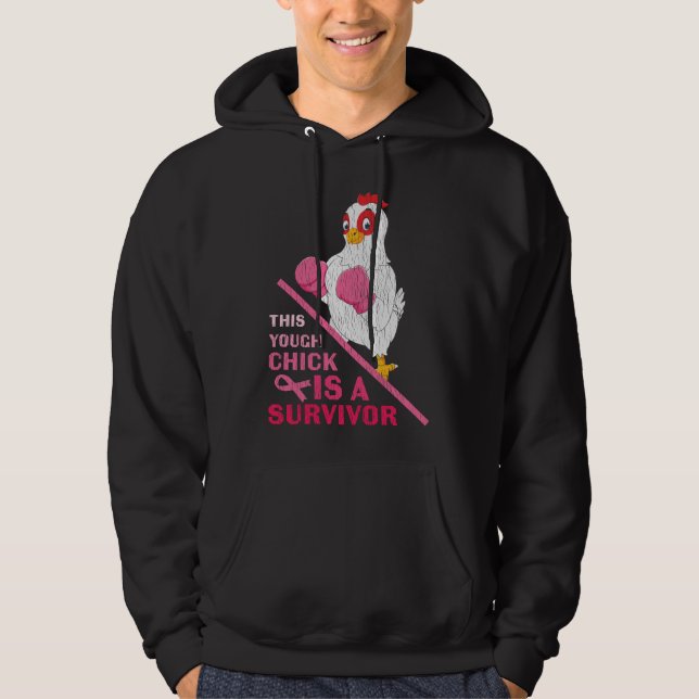 Veste À Capuche Drôle Cancer du sein guerrière Survivor Fille Femm (Devant)