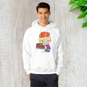 Veste À Capuche Drôle caricaturiste avec gâteau d'anniversaire au