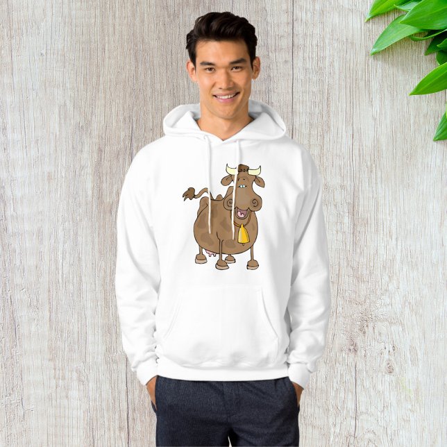 Veste À Capuche Drôle Cartoon Vache Brown avec Bell Animal de ferm (Créateur téléchargé)