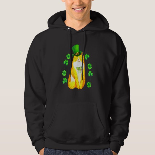 Veste À Capuche Drôle Chat St Patrick S Day Vert Saint Patty Femme (Devant)