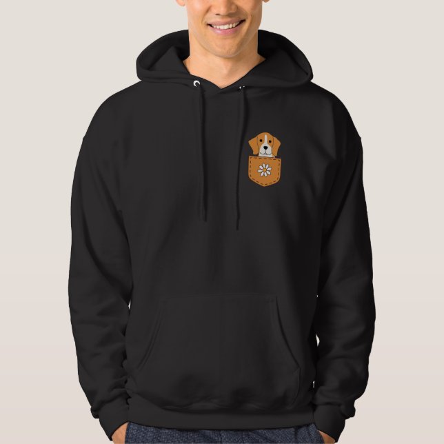 Veste À Capuche Drôle Chien Beagle Dans La Poche (Devant)