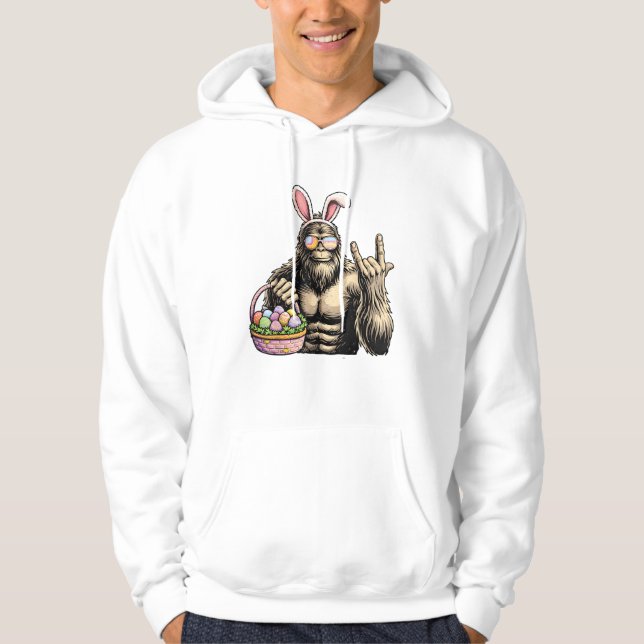 Veste À Capuche Drôle de Bigfoot Œuf de Pâques Roche Sasquatch Jou (Devant)