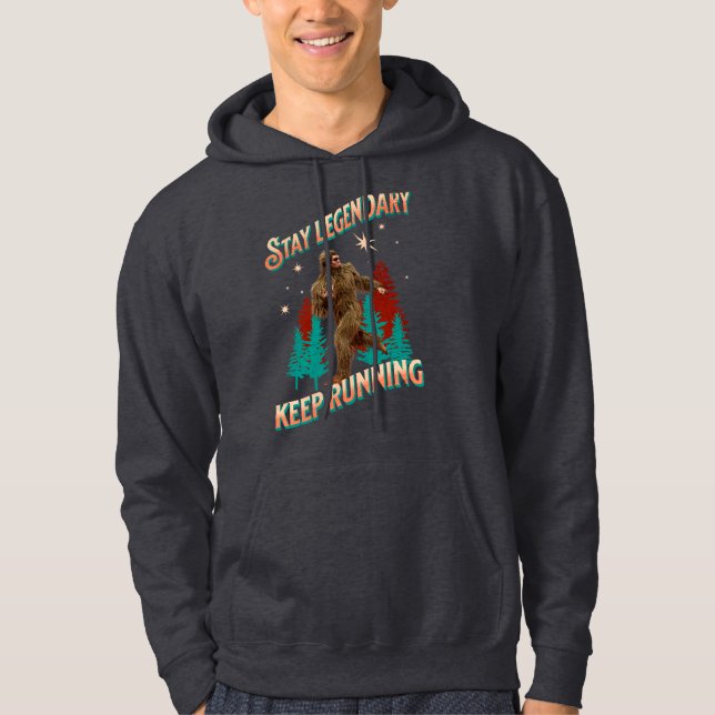 Veste À Capuche Drôle de motivation de course de Bigfoot (Devant)
