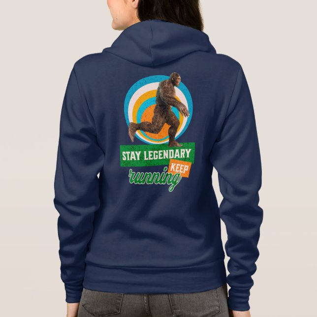 Veste À Capuche Drôle de motivation de course de Bigfoot (Dos)