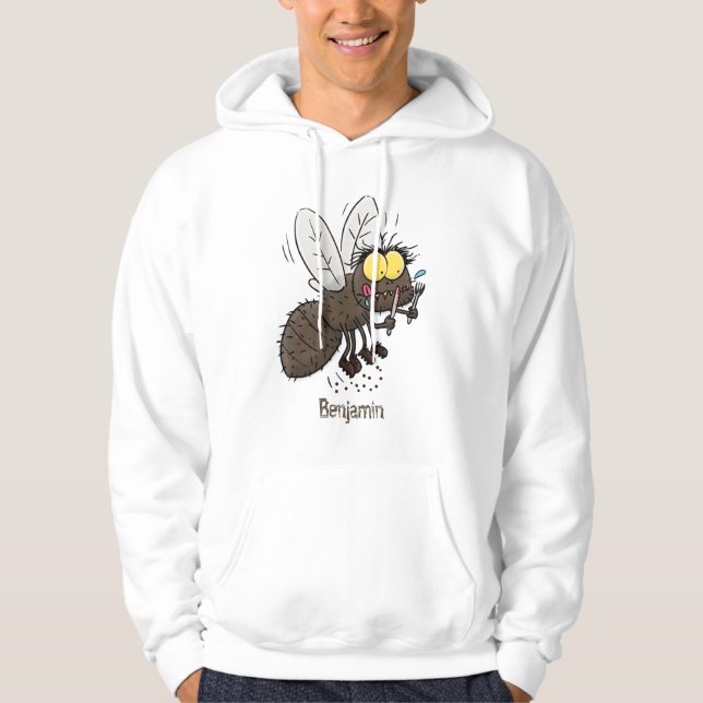 Veste À Capuche Drôle dessin animé d'insecte de la mouche à cheval (Devant)