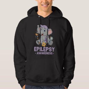 Veste À Capuche Drôle Epilepsie Sensibilisation Fleur Eléphant Rub