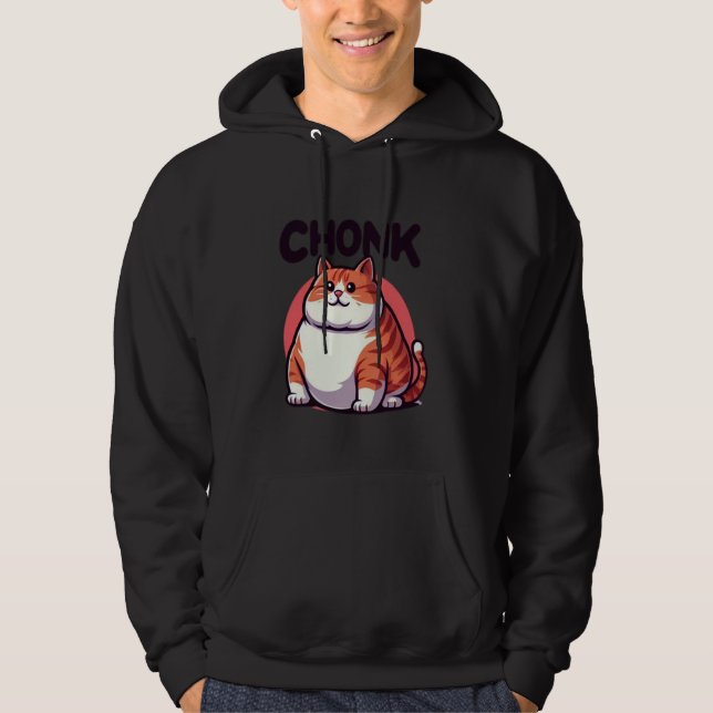 Veste À Capuche Drôle Fat Chats Mème, Chonk Chat Amoureux des chat (Devant)