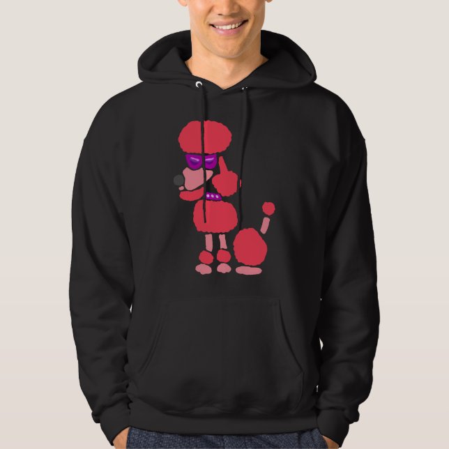 Veste À Capuche Drôle Funky Cool rose Poodle Art Chien (Devant)