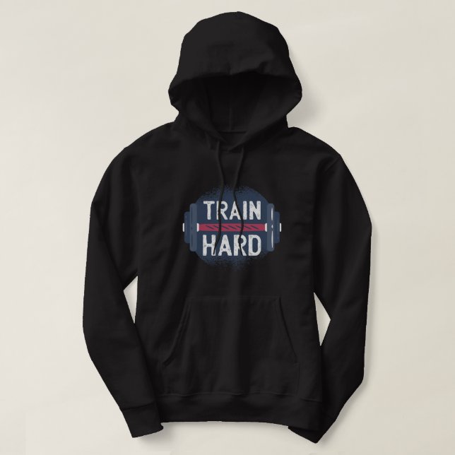 Veste À Capuche Drôle Gym Train Dur Devis Inspiration Exercice Wei (Design devant)