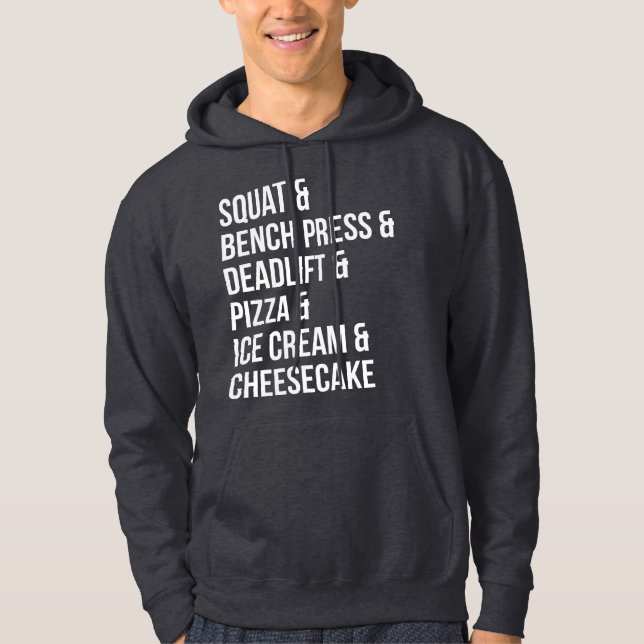 Veste À Capuche Drôle Humour De Salle De Sport - Pizza, Crème De G (Devant)