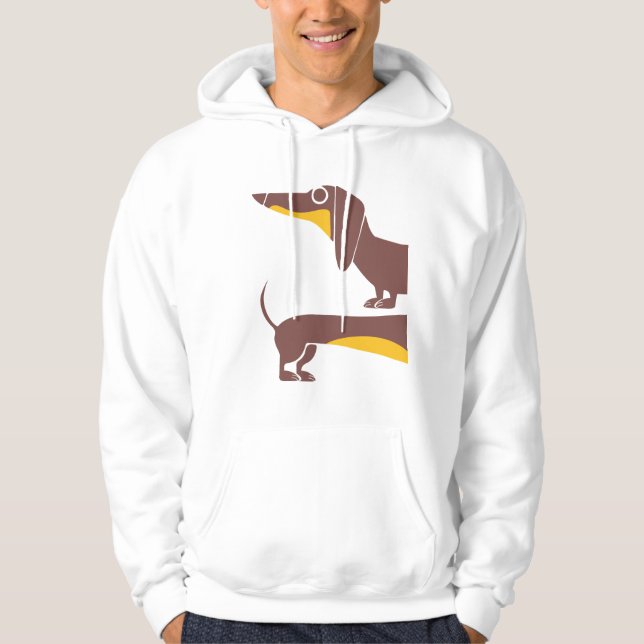 Veste À Capuche Drôle mignon dachshund pour parent chien long (Devant)