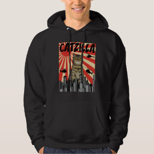 Veste À Capuche Drôle Retro Japonais Catzilla Exotic Shorthair Cat