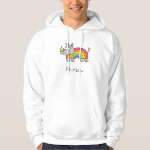 Veste À Capuche Drôle Rhino Rainbow Cute Kids Cartoon