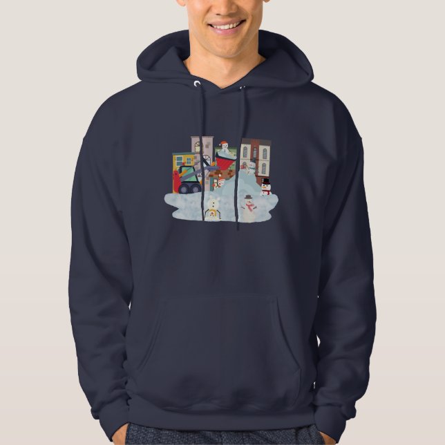 Veste À Capuche Drôle Snowmen se faire pomper (Devant)