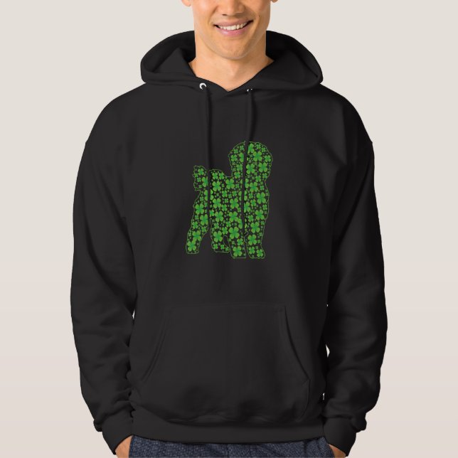 Veste À Capuche Drôle St Patrick S Day Maltese Chien Shamrock irla (Devant)