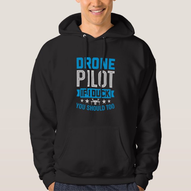 Veste À Capuche Drone Pilot Enthusiasts Wings If I Duck you Should (Devant)