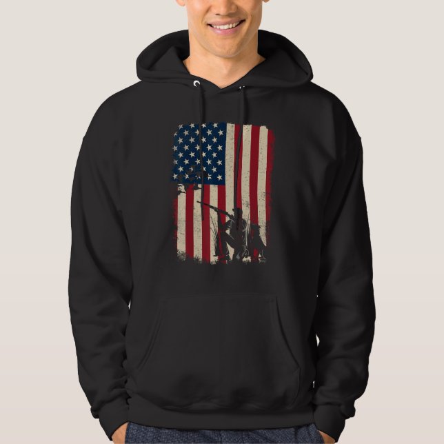 Veste À Capuche Duck Hunting Distressed Patriotic American Flag  H (Devant)