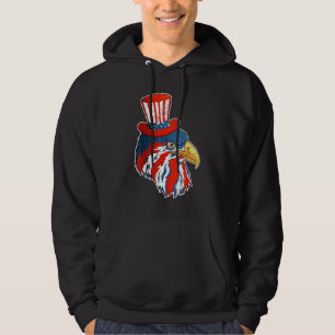 Veste À Capuche Eagle Mullet 4 juillet avec drapeau américain