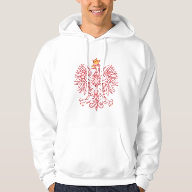 Veste À Capuche Eagle polonais décrit en rouge (Devant)