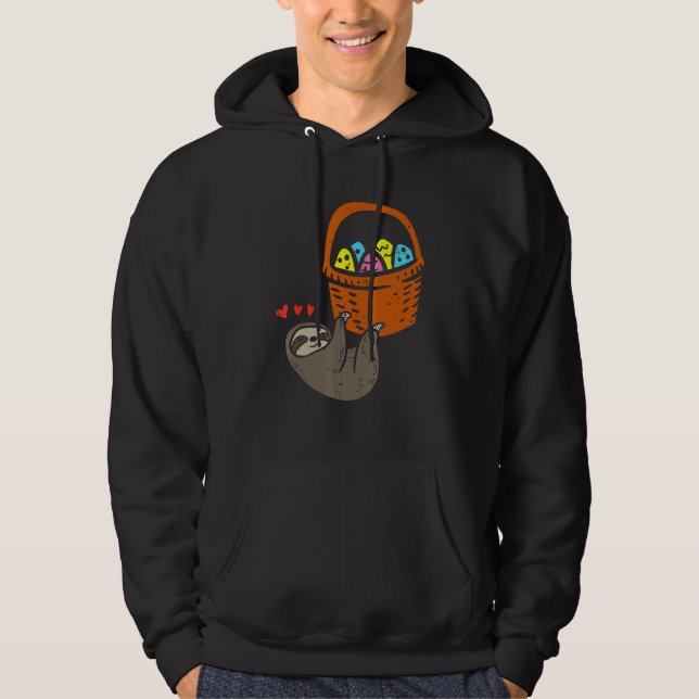 Veste À Capuche Easter Sloth Hanging Egg Basket Cute Animal Men (Devant)