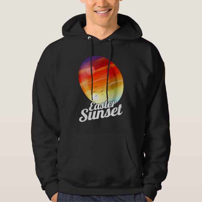 Veste À Capuche Easter Sunset Painted Easter Egg For Egg Hunt On E (Devant)