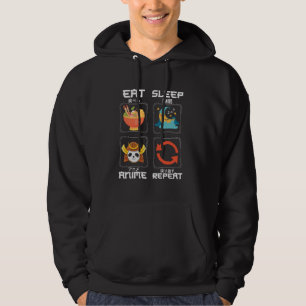 Veste À Capuche Eat Sleep Anime Repeat Cute   for Anime Lover