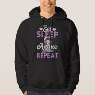 Veste À Capuche Eat Sleep Anime Repeat Japanese Manga Lover Cospla