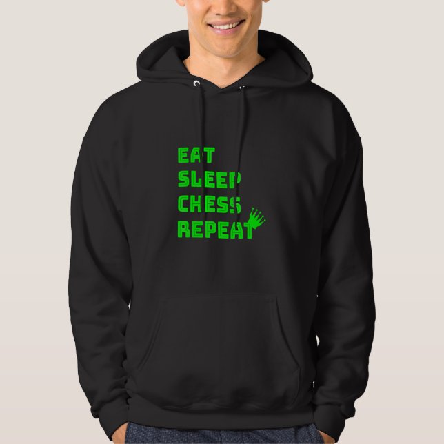 Veste À Capuche Eat Sleep Chess Repeat Chess Club (Devant)