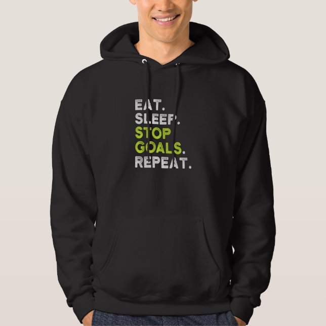 Veste À Capuche Eat Sleep Stop Buts Répéter (Devant)