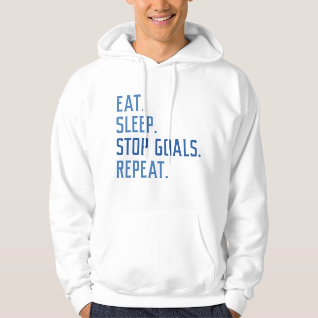 Veste À Capuche Eat Sleep Stop Buts Répéter (Devant)