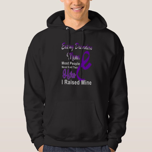 Veste À Capuche Eating Disorders Awareness Mom Support Purple Ribb (Devant)
