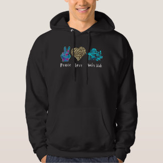 Veste À Capuche Eau Diapositive Aimer Paix Leopard Aimer Eau Diapo