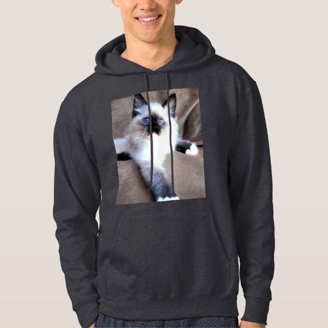 VESTE À CAPUCHE ÉCHARPE À CAPUCHON CHAT SIAMOIS (Devant)