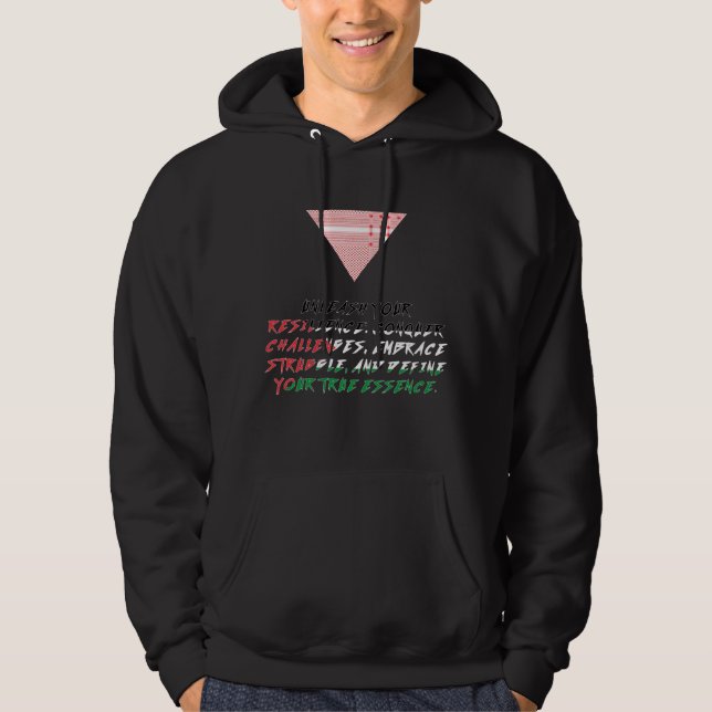 Veste À Capuche Écharpe palestinienne Flèche rouge, Palestine (Devant)