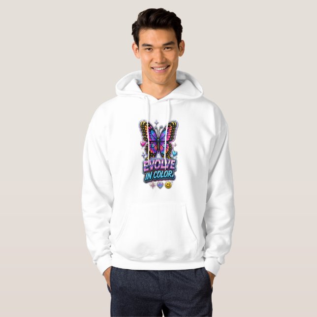 Veste À Capuche Éclaboussure de couleur vibrante  (Devant entier)