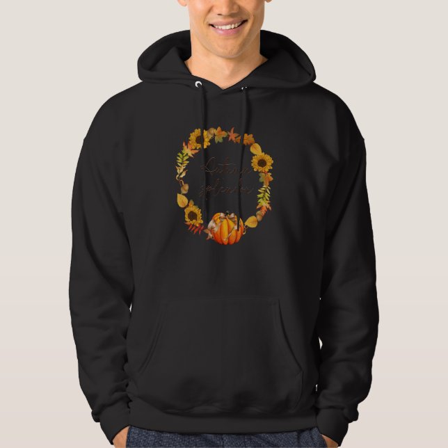 Veste À Capuche Éclat d'automne Feuilles d'automne mignonnes Citro (Devant)