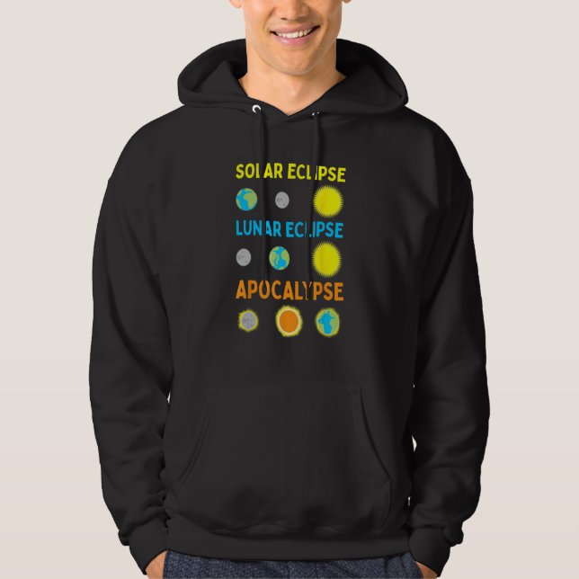 Veste À Capuche Éclipse solaire lunaire et Apocalypse science amus (Devant)