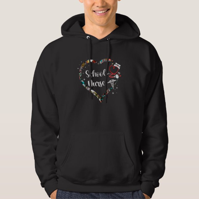 Veste À Capuche École de coeur Infirmière Stéthoscope Infirmière d (Devant)
