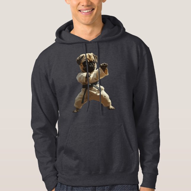 Veste À Capuche École de karaté Pug (Devant)
