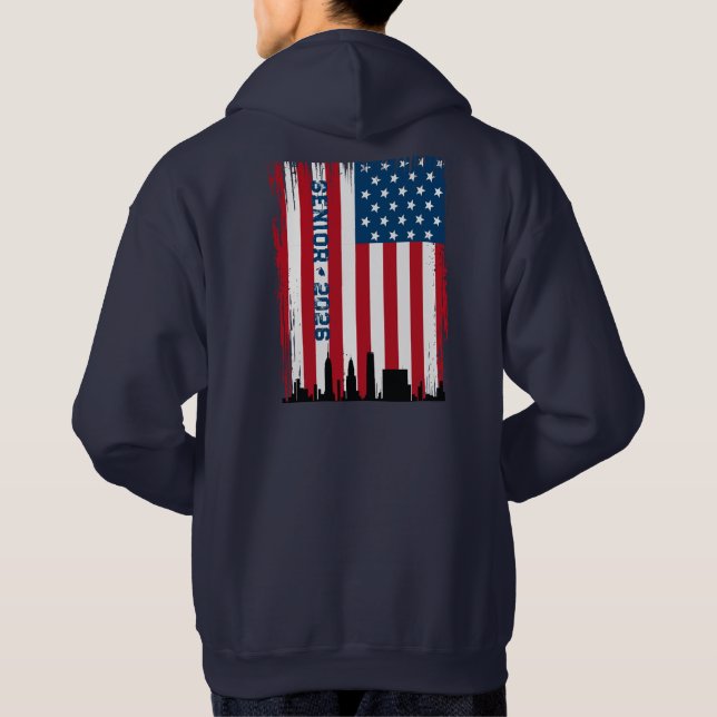 Veste À Capuche École Senior/Collage American Flag NYC Skyline (Dos)